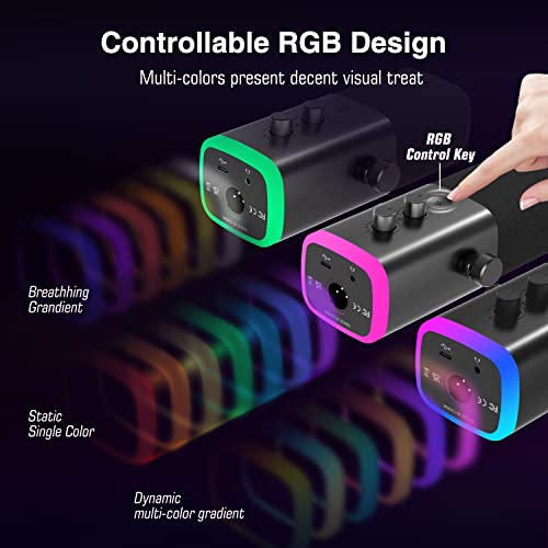 FIFINE XLR/USB Dynamic Microphone for Podcast Recording, PC Computer Gaming Streaming Mic with RGB Light, Mute Button, Headphones Jack, Desktop Stand, Vocal Mic for Singing YouTube-AmpliGame AM8 - Image 6