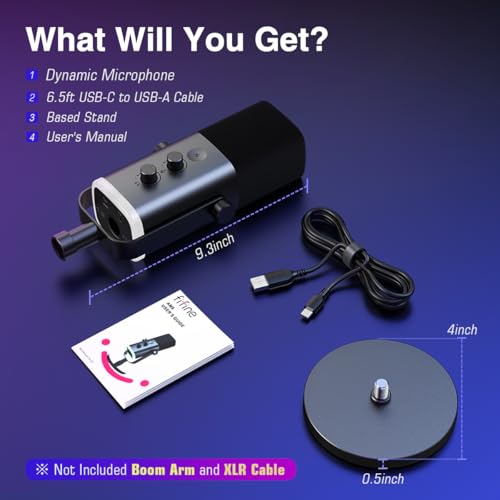 FIFINE XLR/USB Dynamic Microphone for Podcast Recording, PC Computer Gaming Streaming Mic with RGB Light, Mute Button, Headphones Jack, Desktop Stand, Vocal Mic for Singing YouTube-AmpliGame AM8 - Image 3