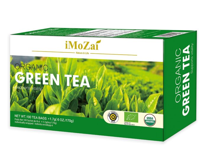 Imozai Organic Green Tea Bags 100 Count Individually Wrapped - Image 8